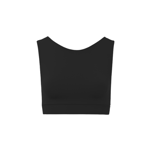 Conjunto Top Gola Alta Recorte Costas Preto + Bermuda Fitness Preto