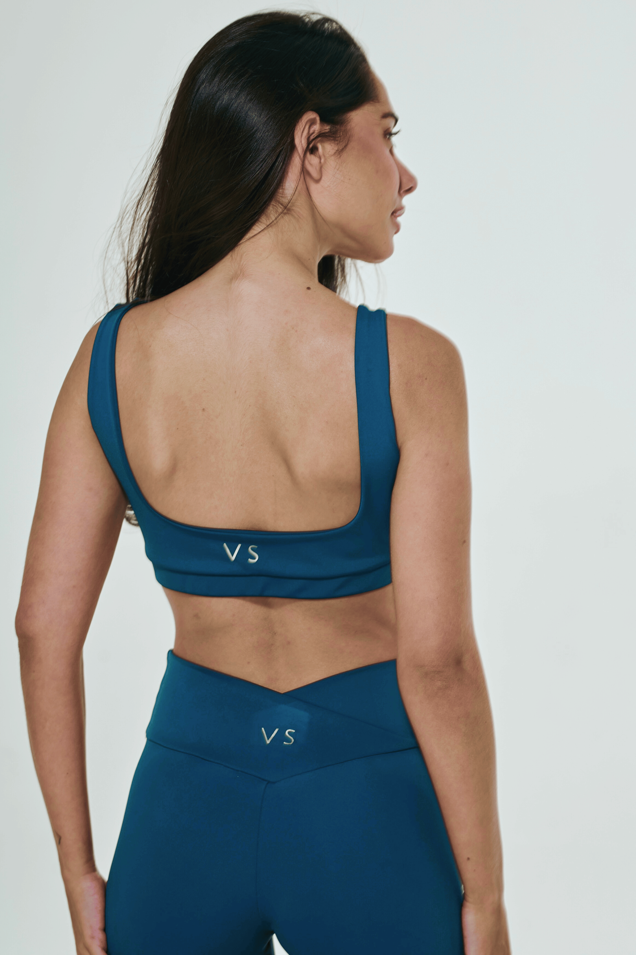 Conjunto Top Reto Midnight Blue + Legging com Cós Cruzado Midnight Blue