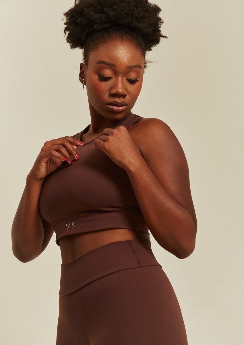 Top Costas Nadador Marrom