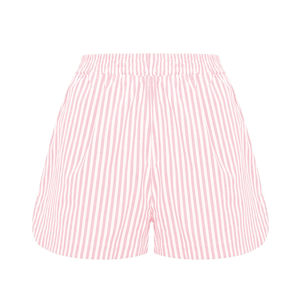 Short Boxer Em Listras Rosa