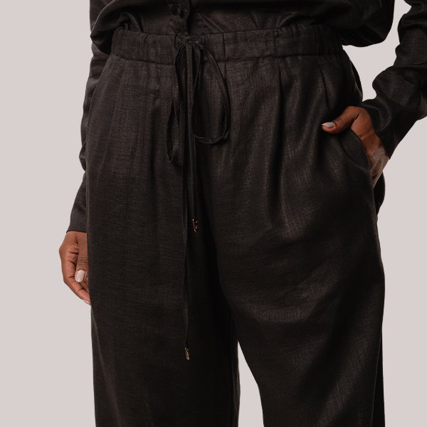 Calça de Linho Ampla Preto
