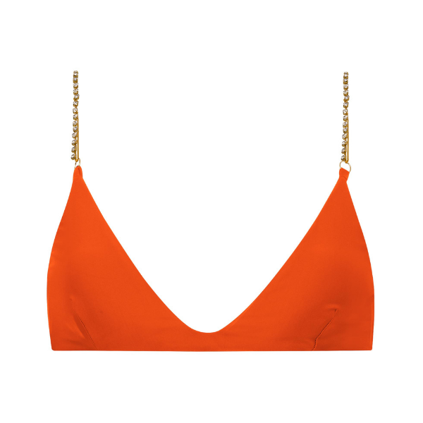 Top Com Alça de Strass Tangerina