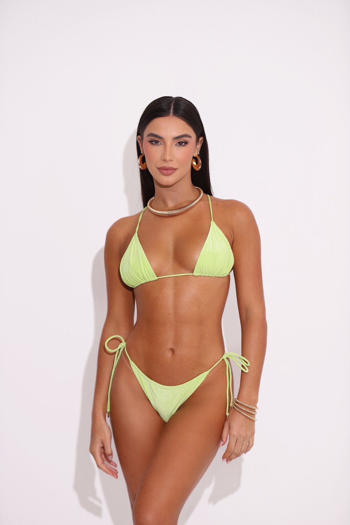 TOP CORTININHA VERDE PERA - MALIBU