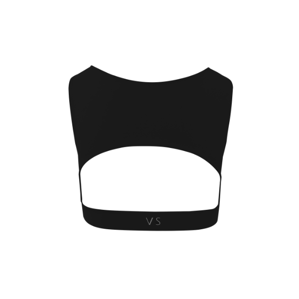 Conjunto Top Gola Alta Recorte Costas Preto + Bermuda Fitness Preto