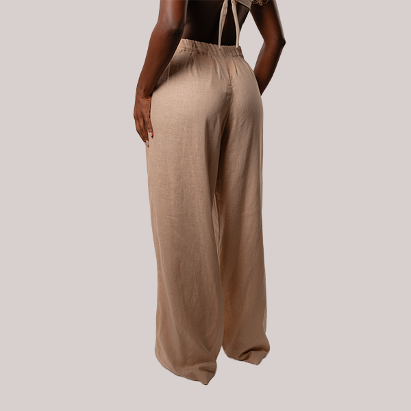 Calça de Linho Ampla Areia