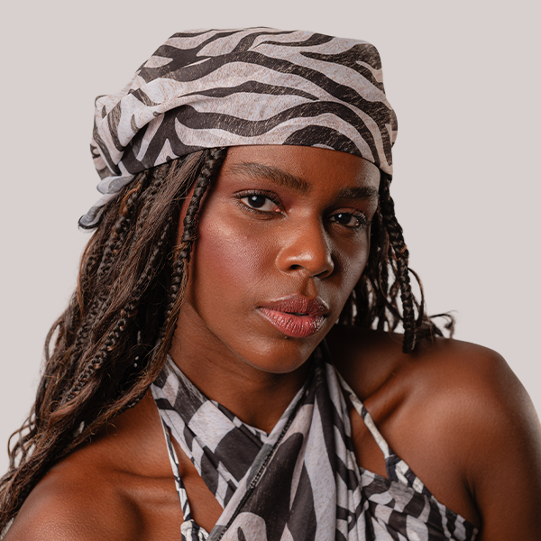 Bandana Em Chiffon Zebra