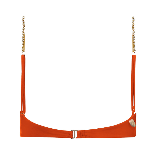 Top Com Alça de Strass Tangerina