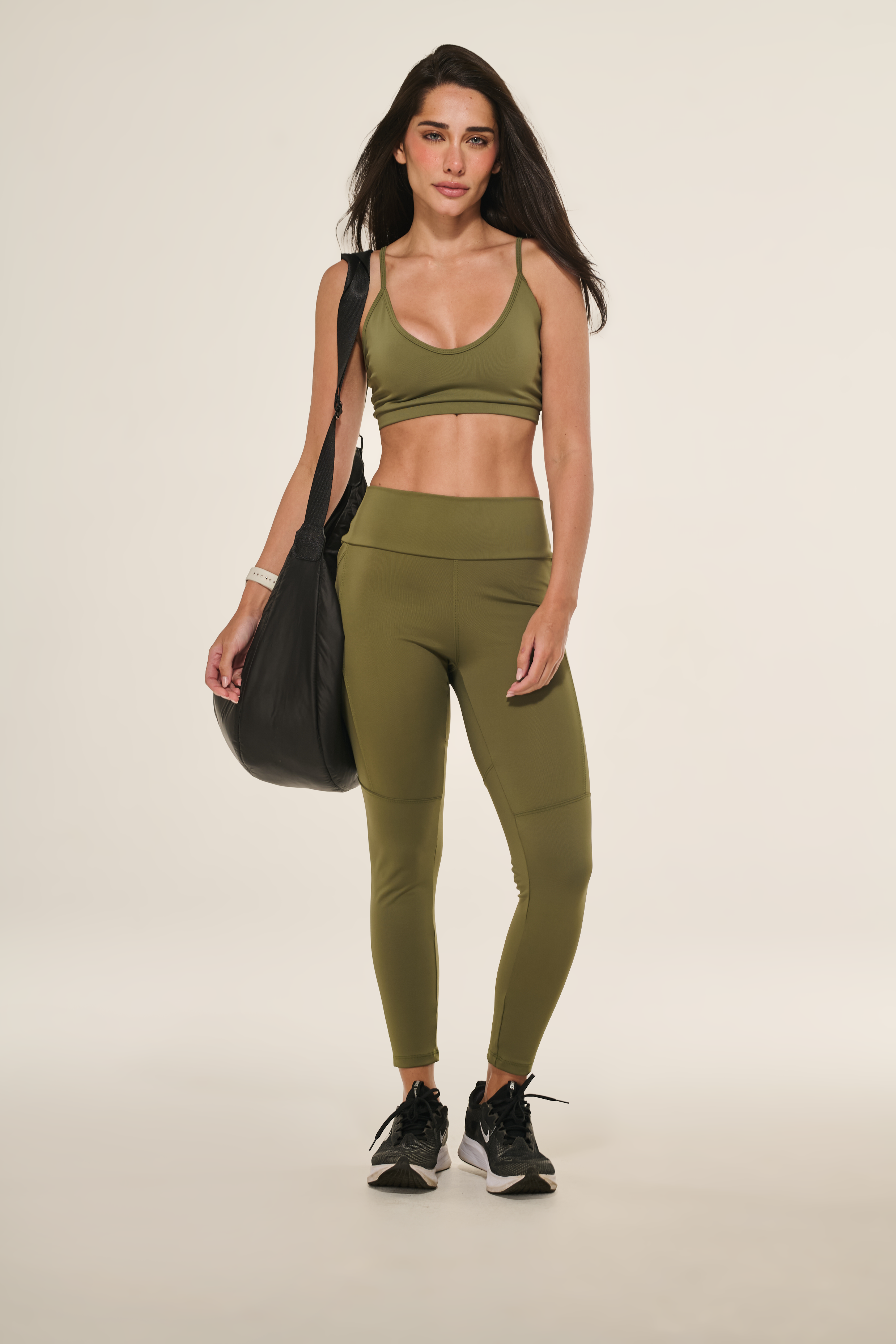 Calça Legging Com Recortes Verde Cancún