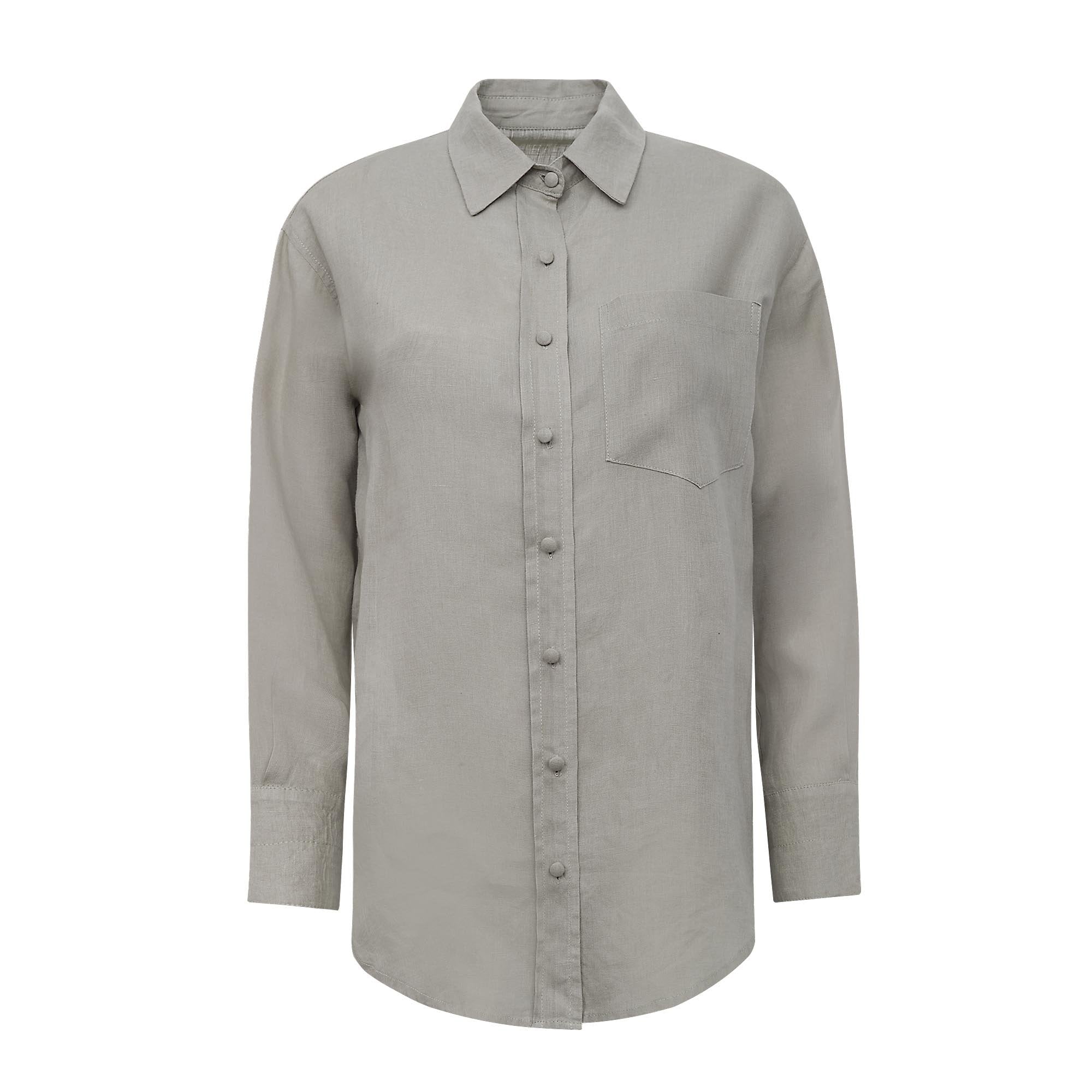 Camisa de Linho Verde Salvia